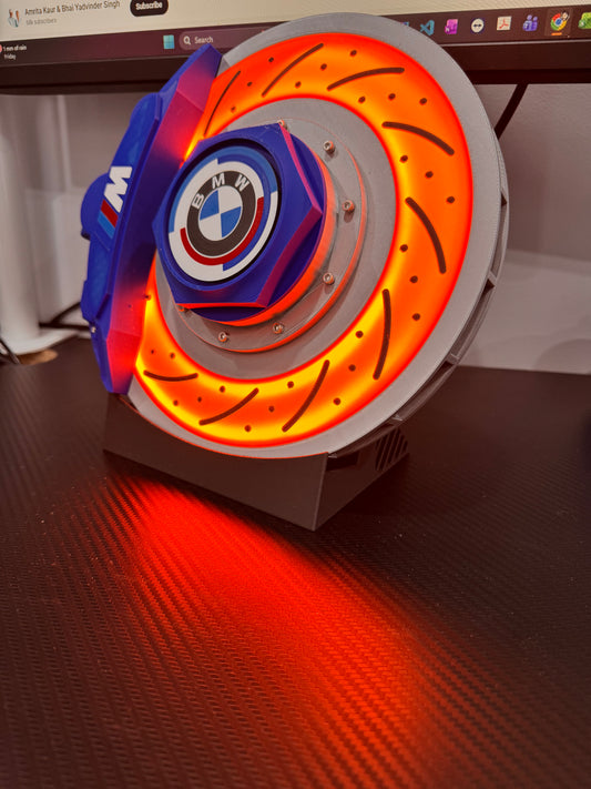 Brake Disc Desk Lamp – 3D Printed LED Night Light for Car Enthusiasts